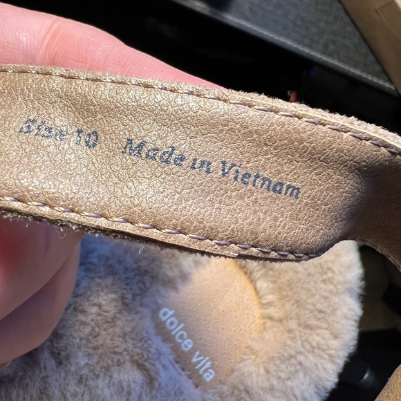 Dolce Vita Hardi Slingback Loafers Beige Suede Shearling Lined Womens Sz 10 NEW - Picture 8 of 8